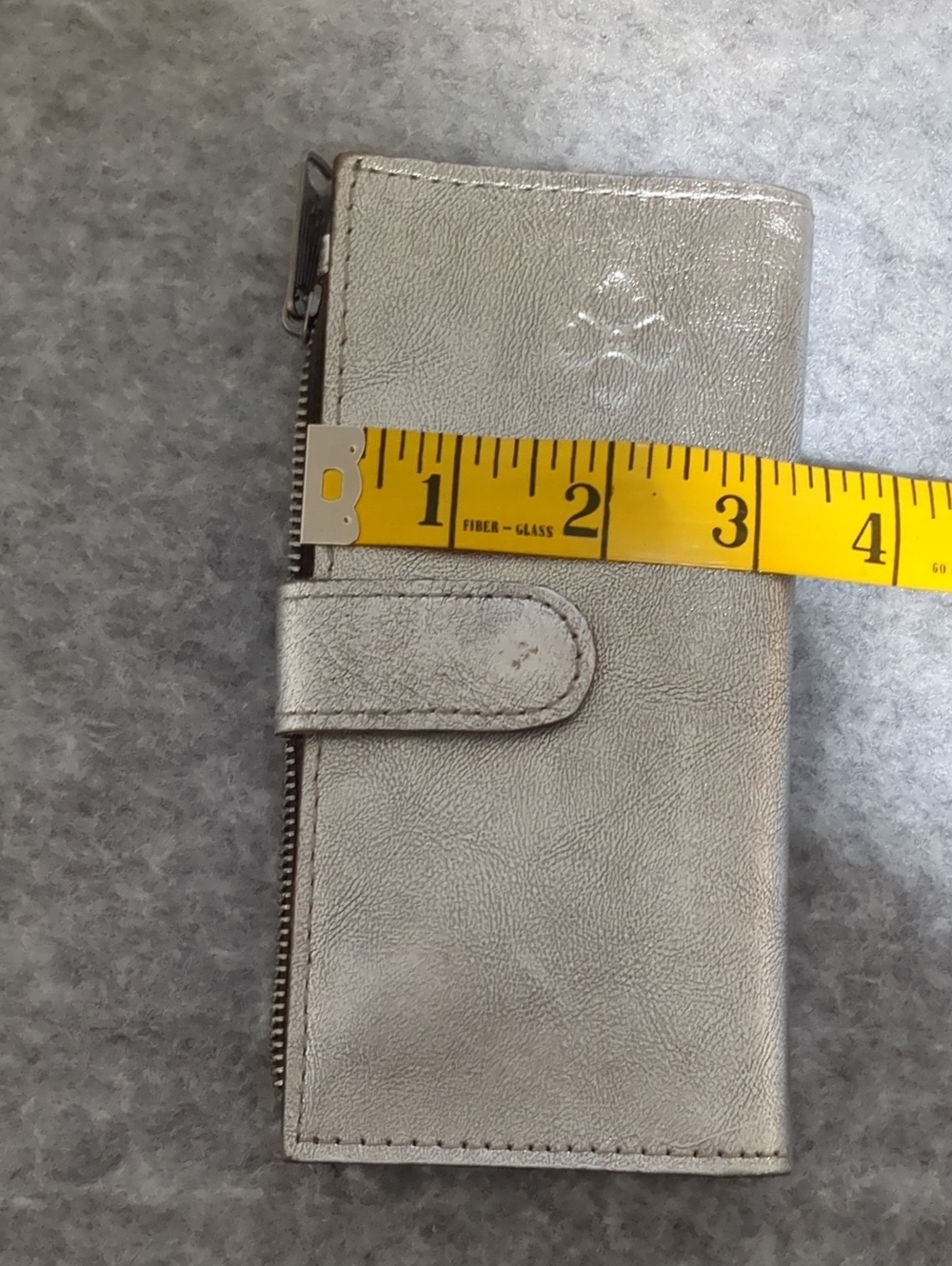 Patricia Nash Nazari Metallic Leather Wallet Silver Bifold Zip Coin - Picture 10 of 11